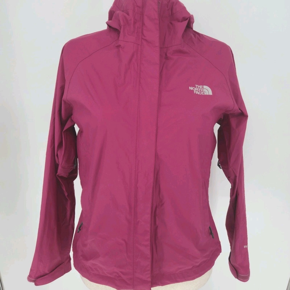 The North Face HyVent DT Jacket Hot Pink Full Zip Hooded Rain Coat Women's Small